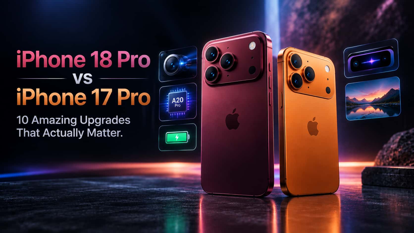 iPhone 18 Pro vs iPhone 17 Pro comparison showing both Pro models