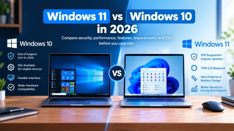 Windows 11 vs Windows 10 comparison in 2026