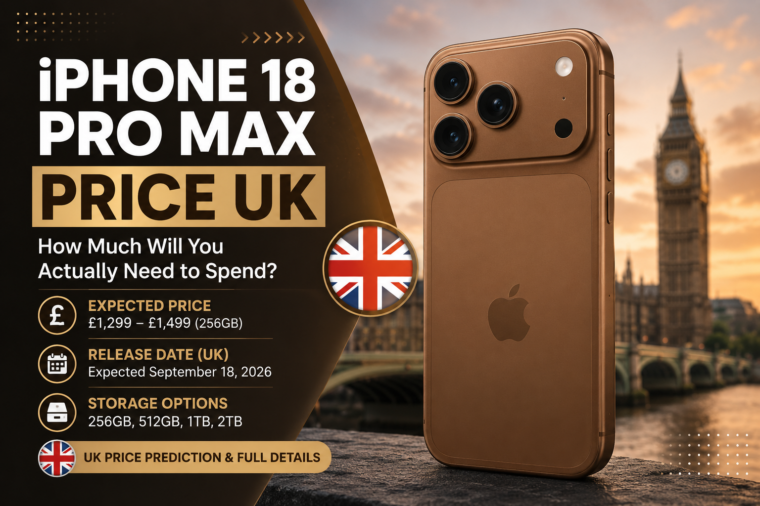 iPhone 18 Pro Max price UK 2026